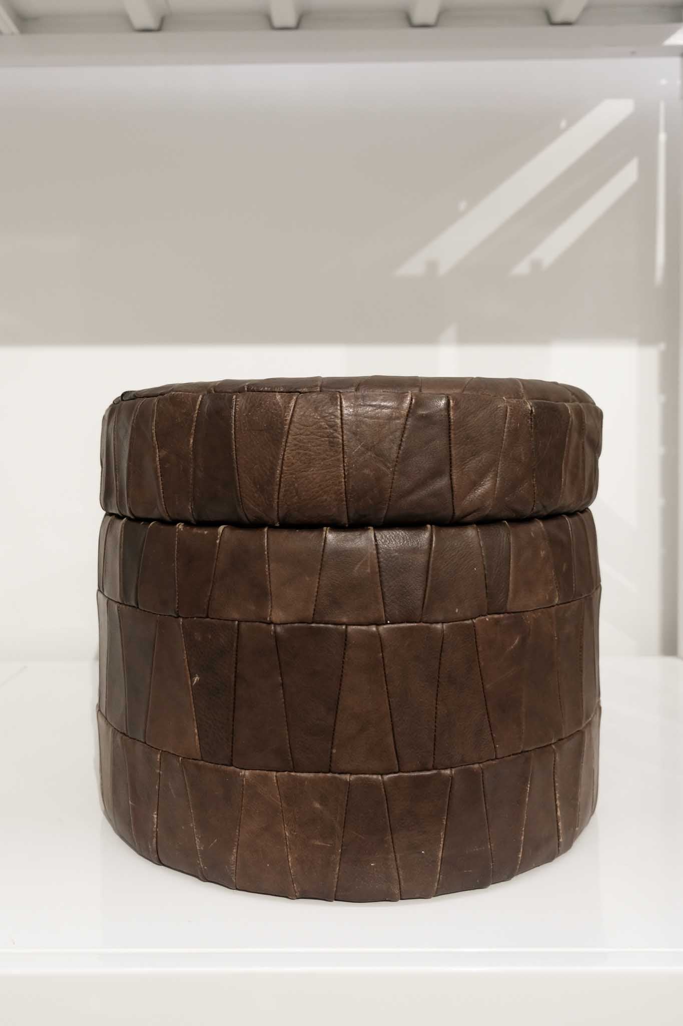 De Sede Patchwork Leather Circle Ottoman – renewfinds