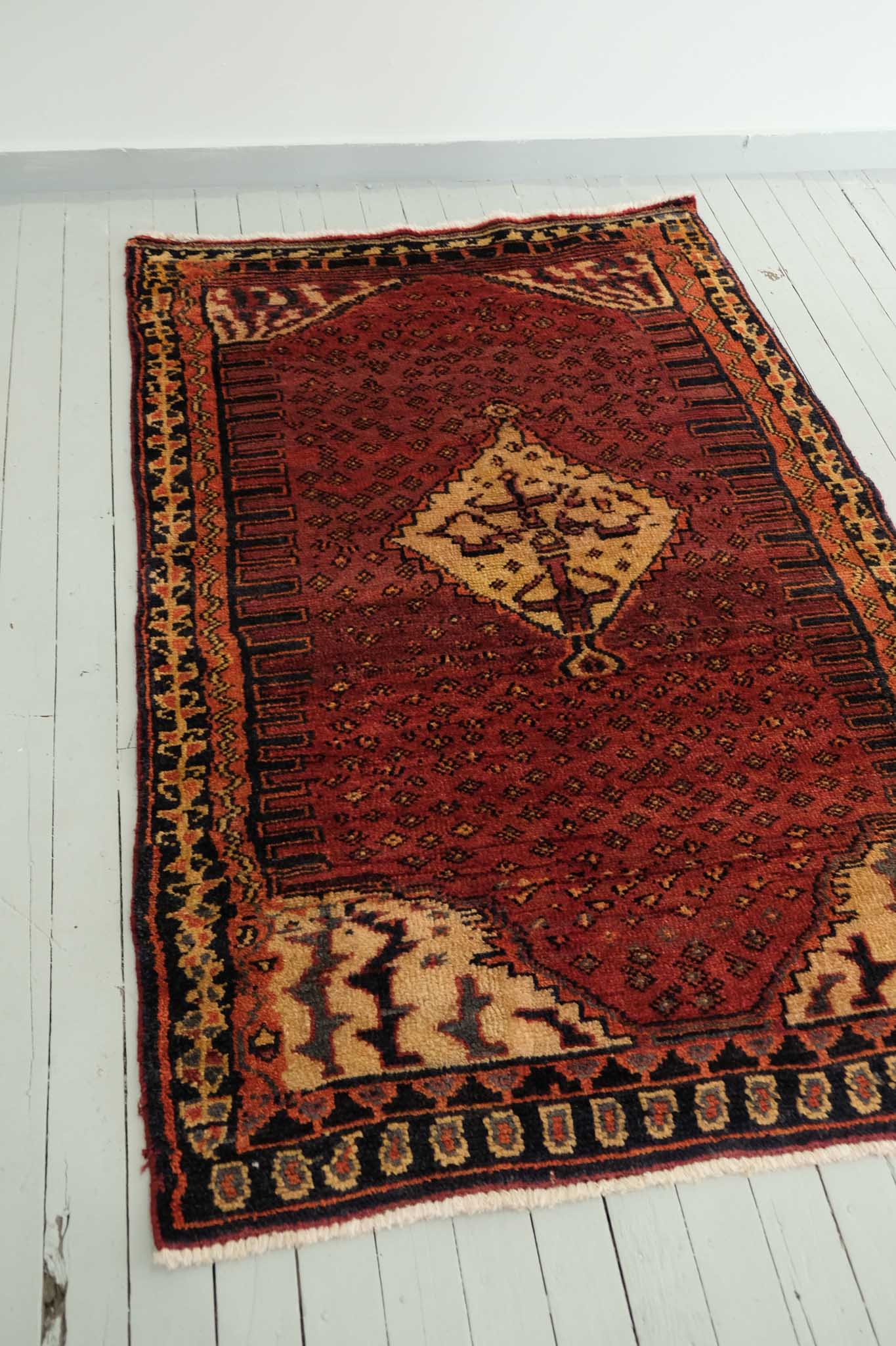 Red Hand Knotted Persian Area Rug 4'4" x 6'1"