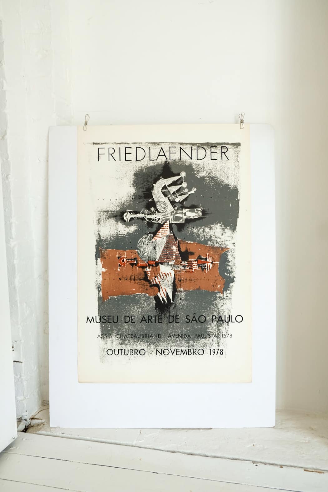 ビンテージ　79年　JOHNNY FRIEDLAENDER オリジナルポスター Johnny Friedlaender Museu de Arte de São Paulo Lithograph Print