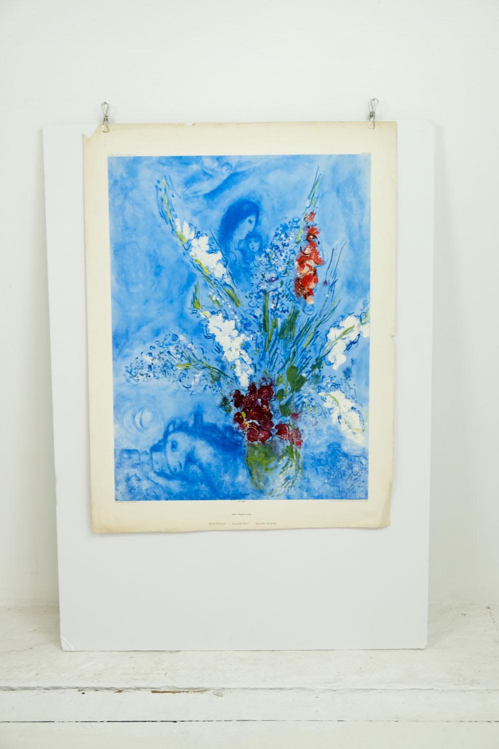 Marc Chagall 水彩画 リトグラフ　約107cm x 94cm Marc Chagall Gladioli Print – renewfinds