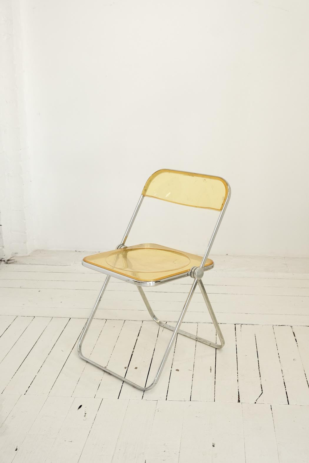 Plia Folding Chair by Giancarlo Piretti for Castelli in Yellow