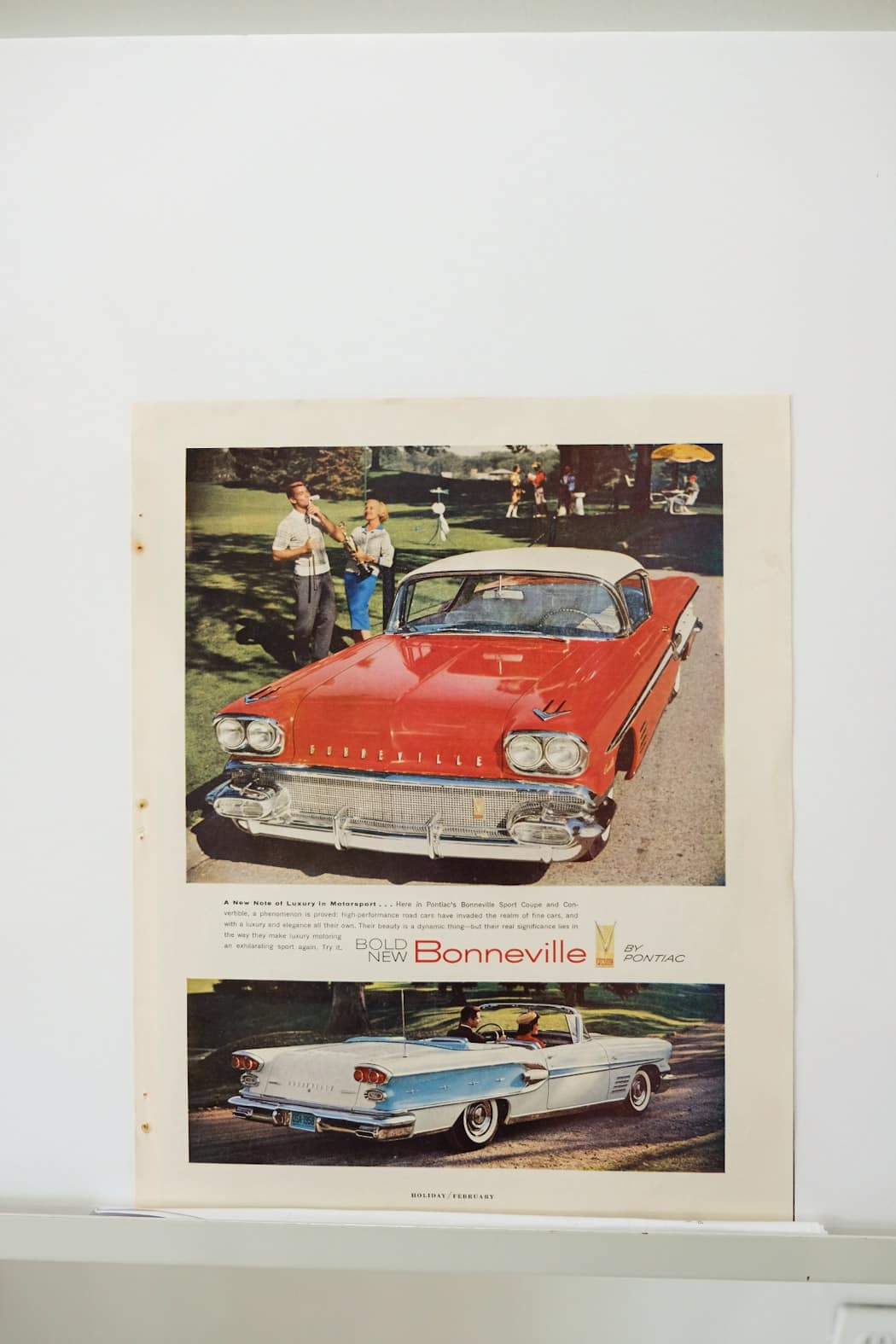 Pontiac's Bonneville Sport Coupe and Convertible Print Ad
