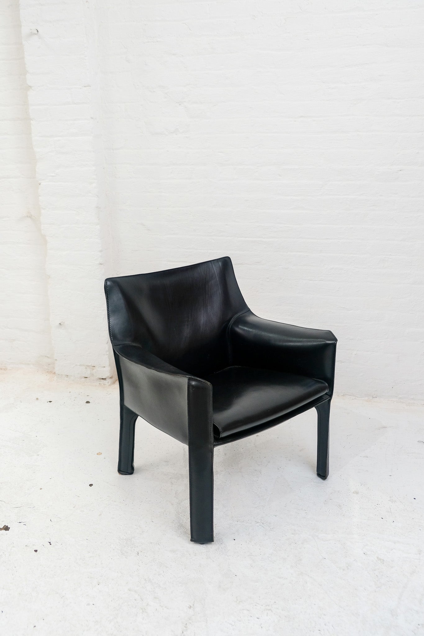 Cassina Cab 414 Leather Armchair by Mario Bellini