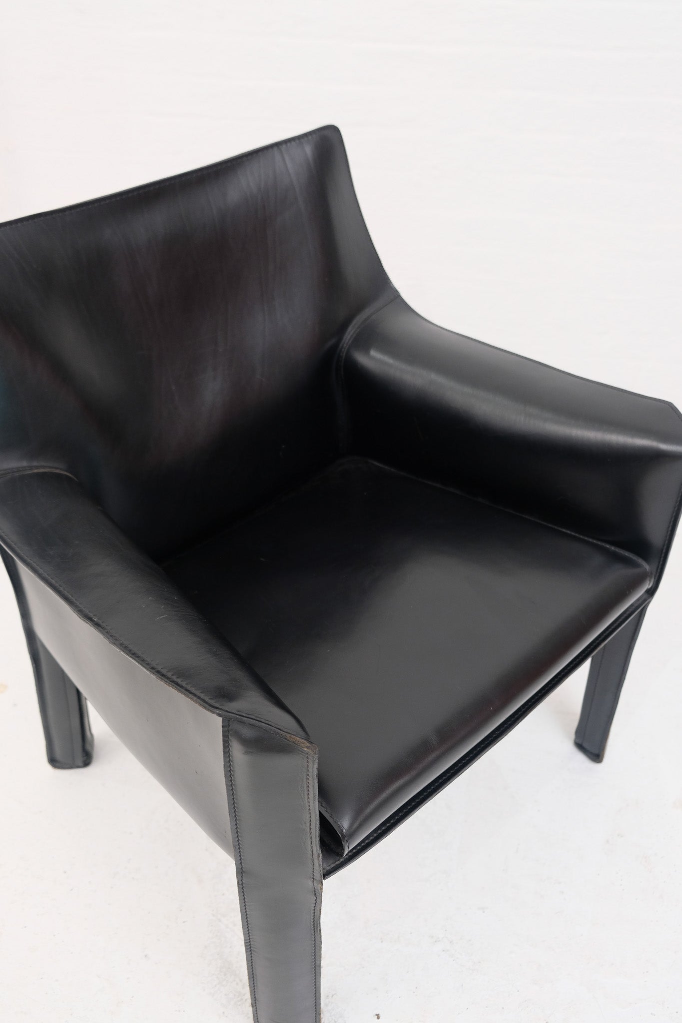Cassina Cab 414 Leather Armchair by Mario Bellini