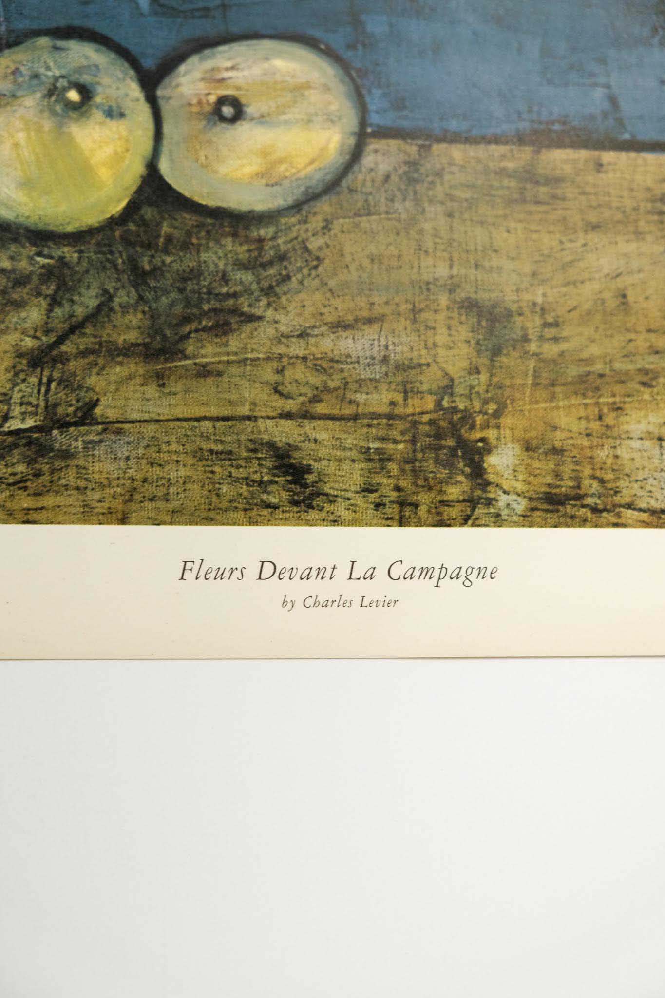 Charles Levier "Fleurs Devant La Campagne" 1966 Print