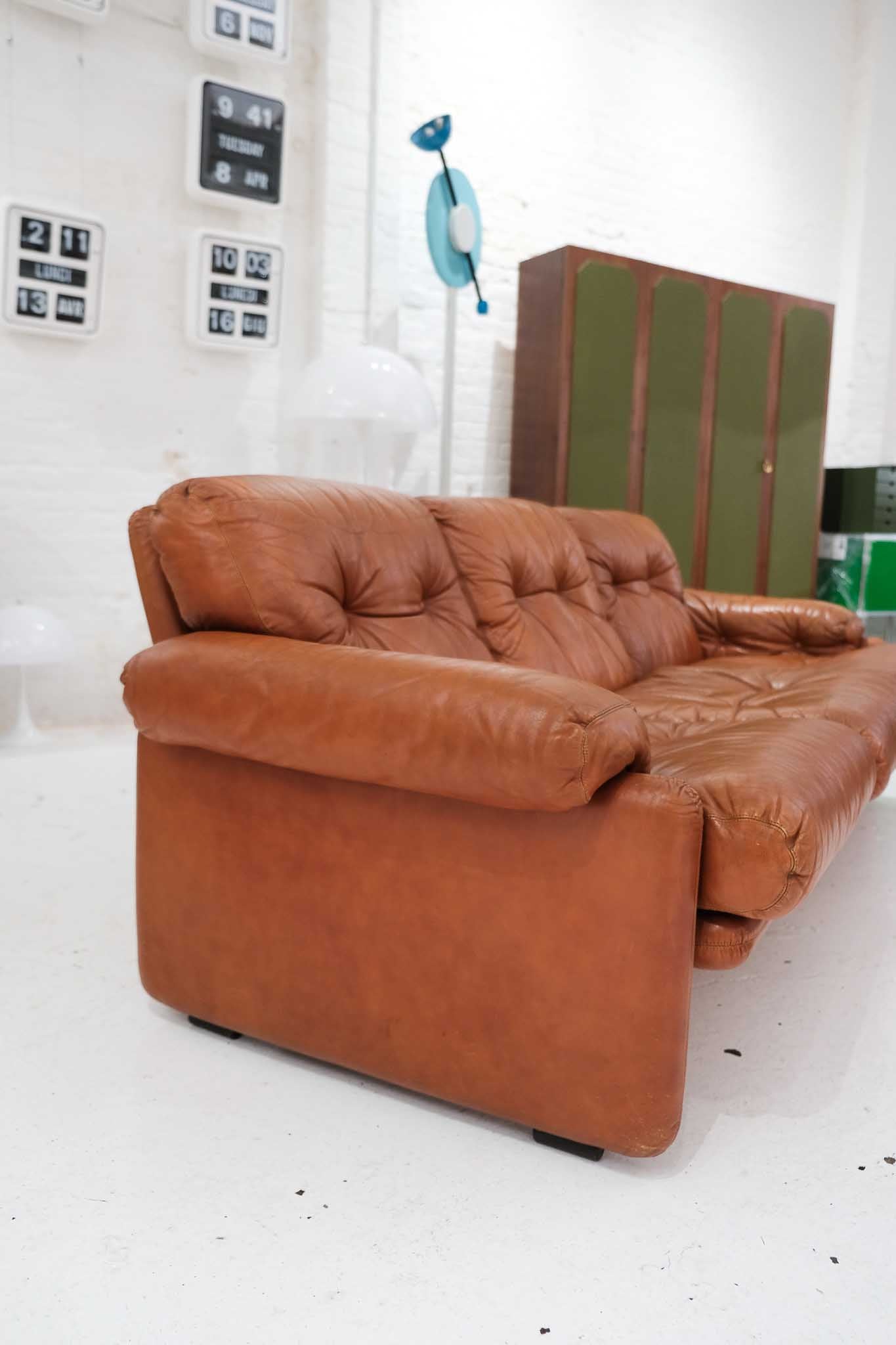 Coronado Leather Three-Seater by Afra and Tobia Scarpa