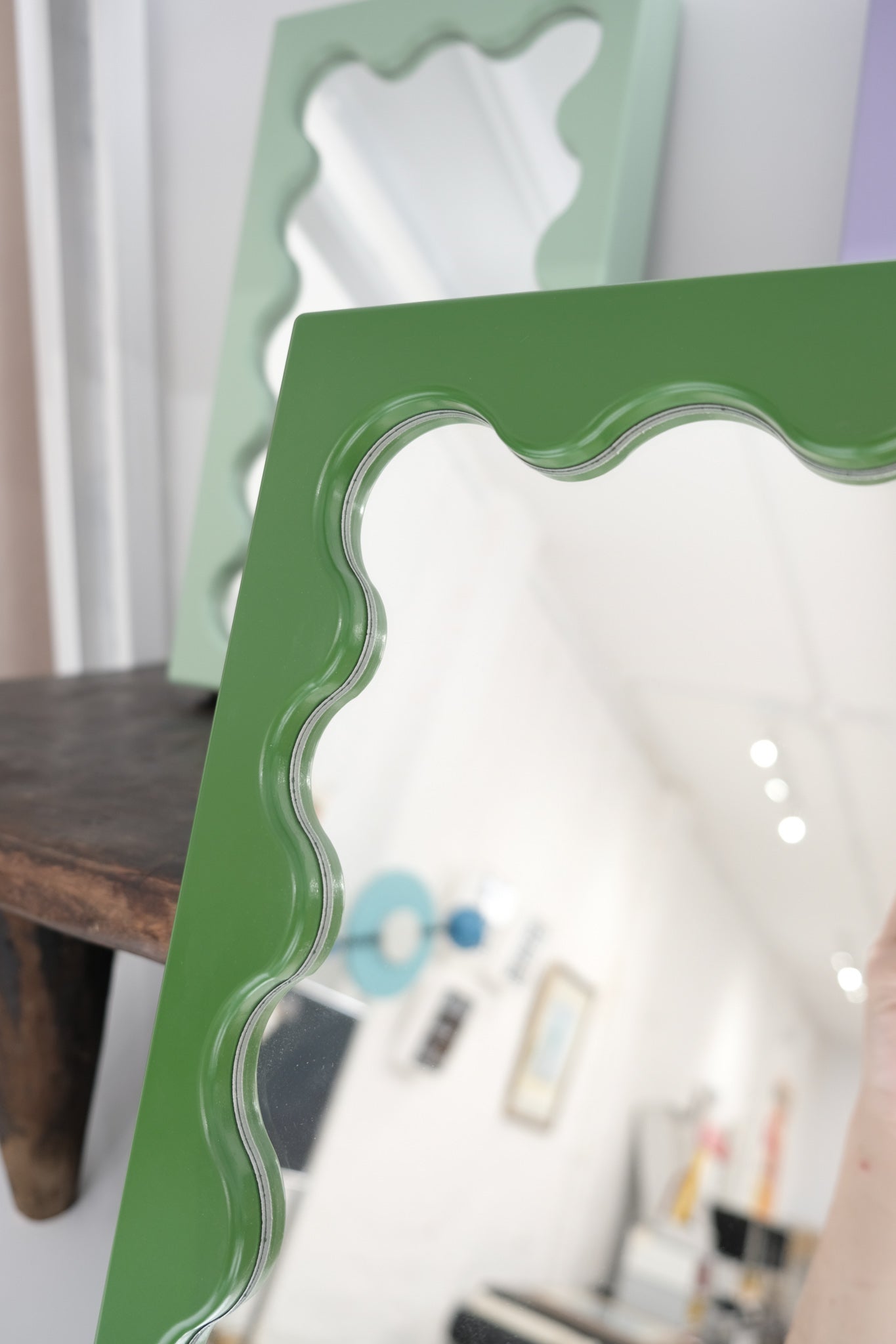 Dark Green Curvy Micro Mirror – renewfinds