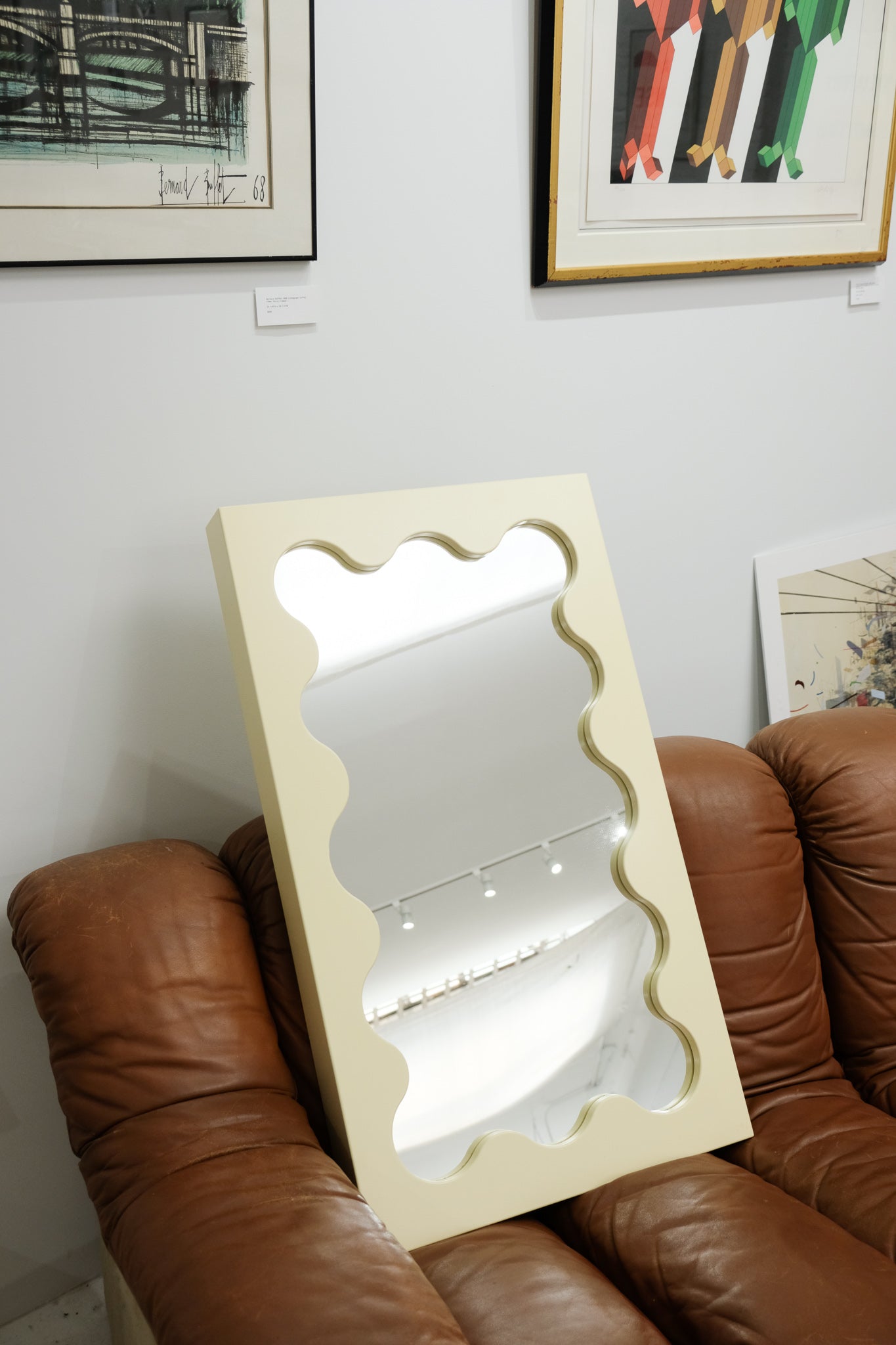 Pale Yellow Curvy Mini Mirror