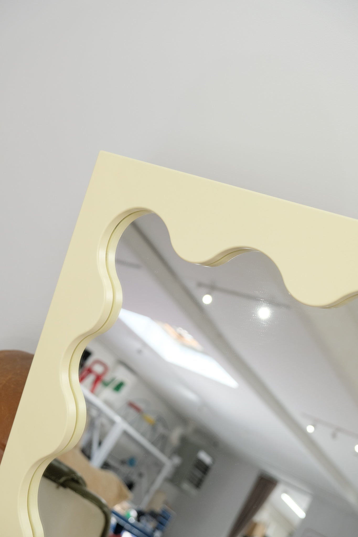 Pale Yellow Curvy Mini Mirror