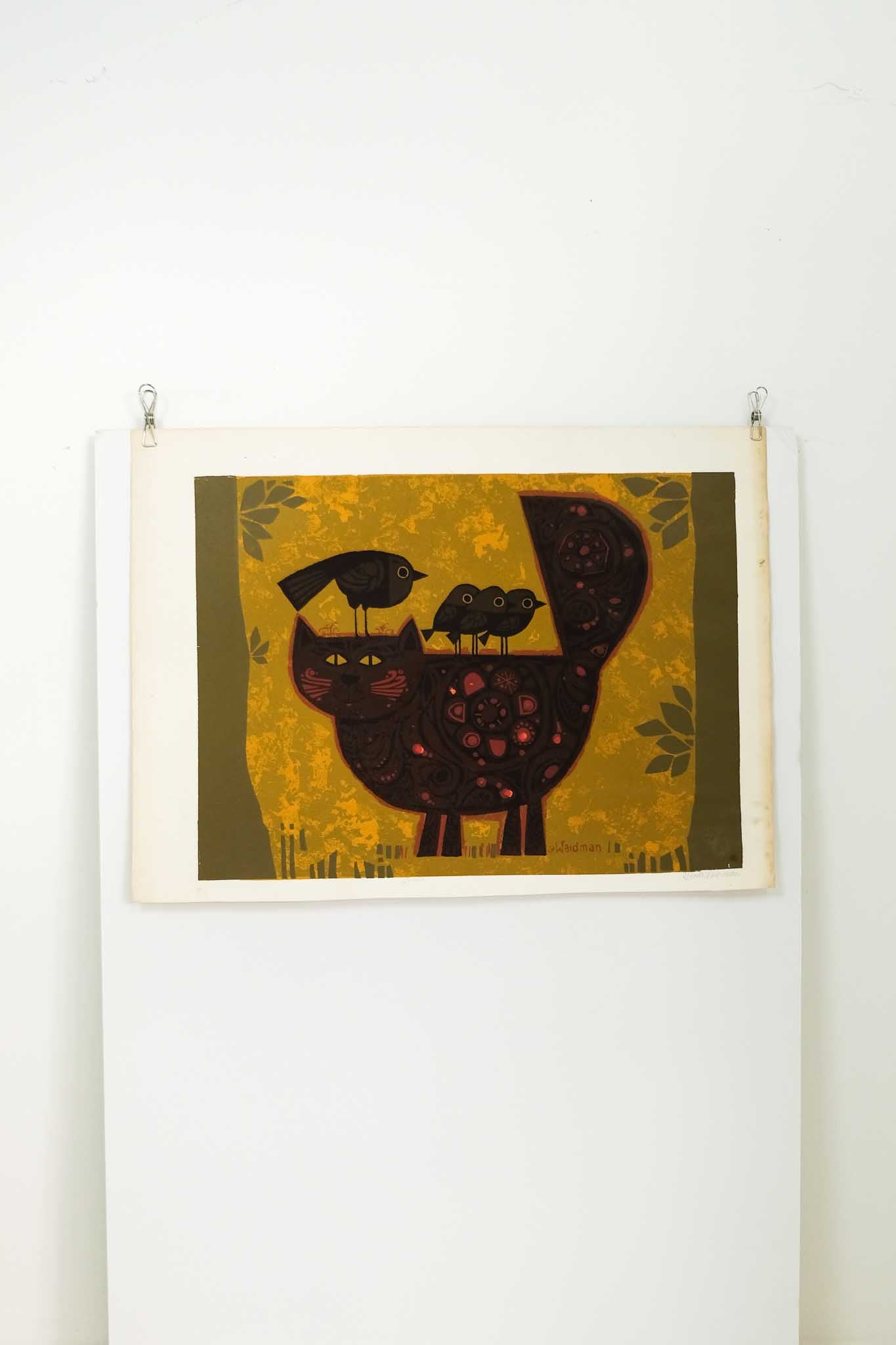 David Weidman "Dummy Cat" Signed Serigraph Print