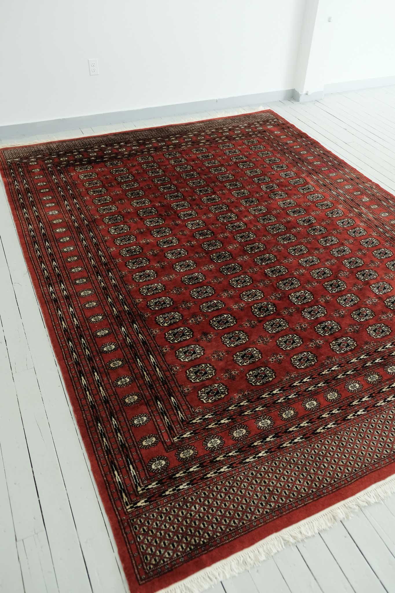 Hand Woven Bukhara Wool Area Rug 7'10" x 10'8"