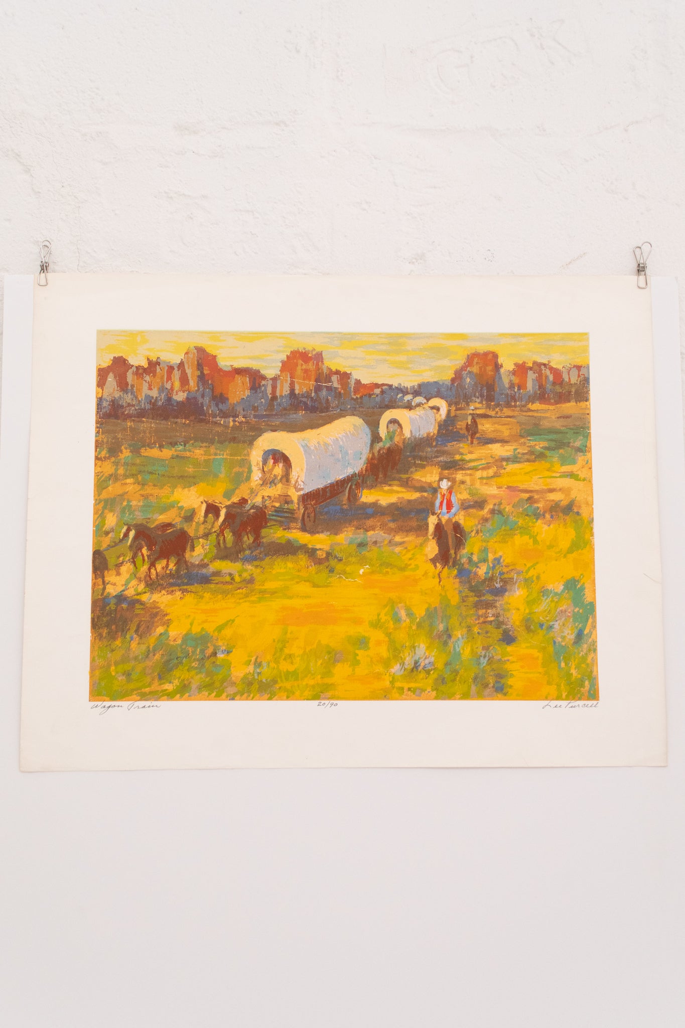 Lee Purcell Wagon Train Lithograph Print