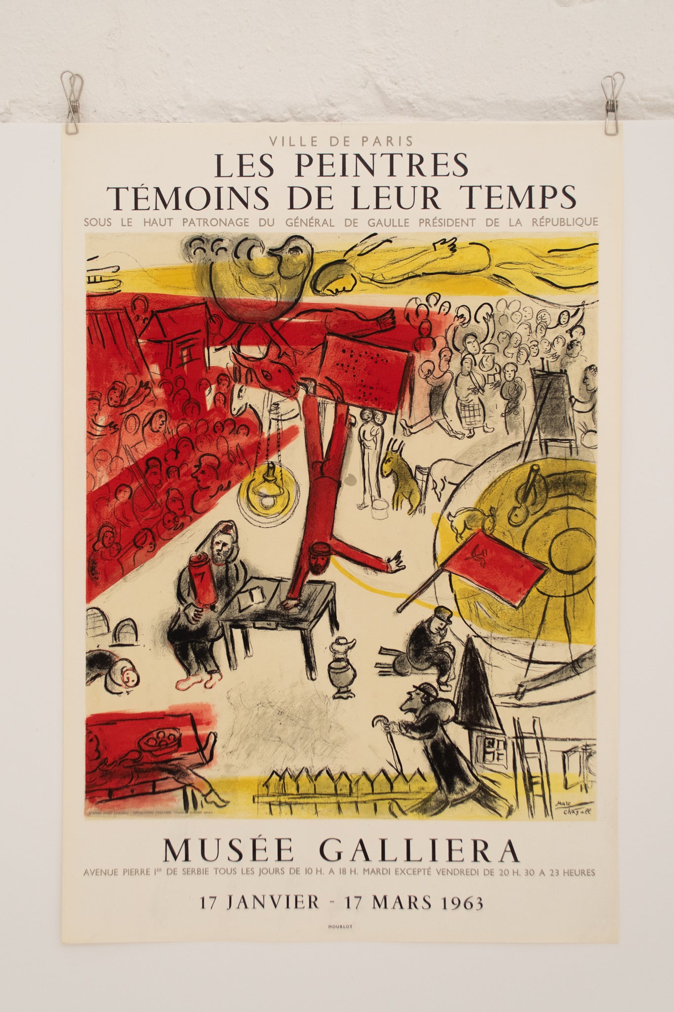 Marc Chagall "Revolution" 1963 Galiera Museum Lithograph Print