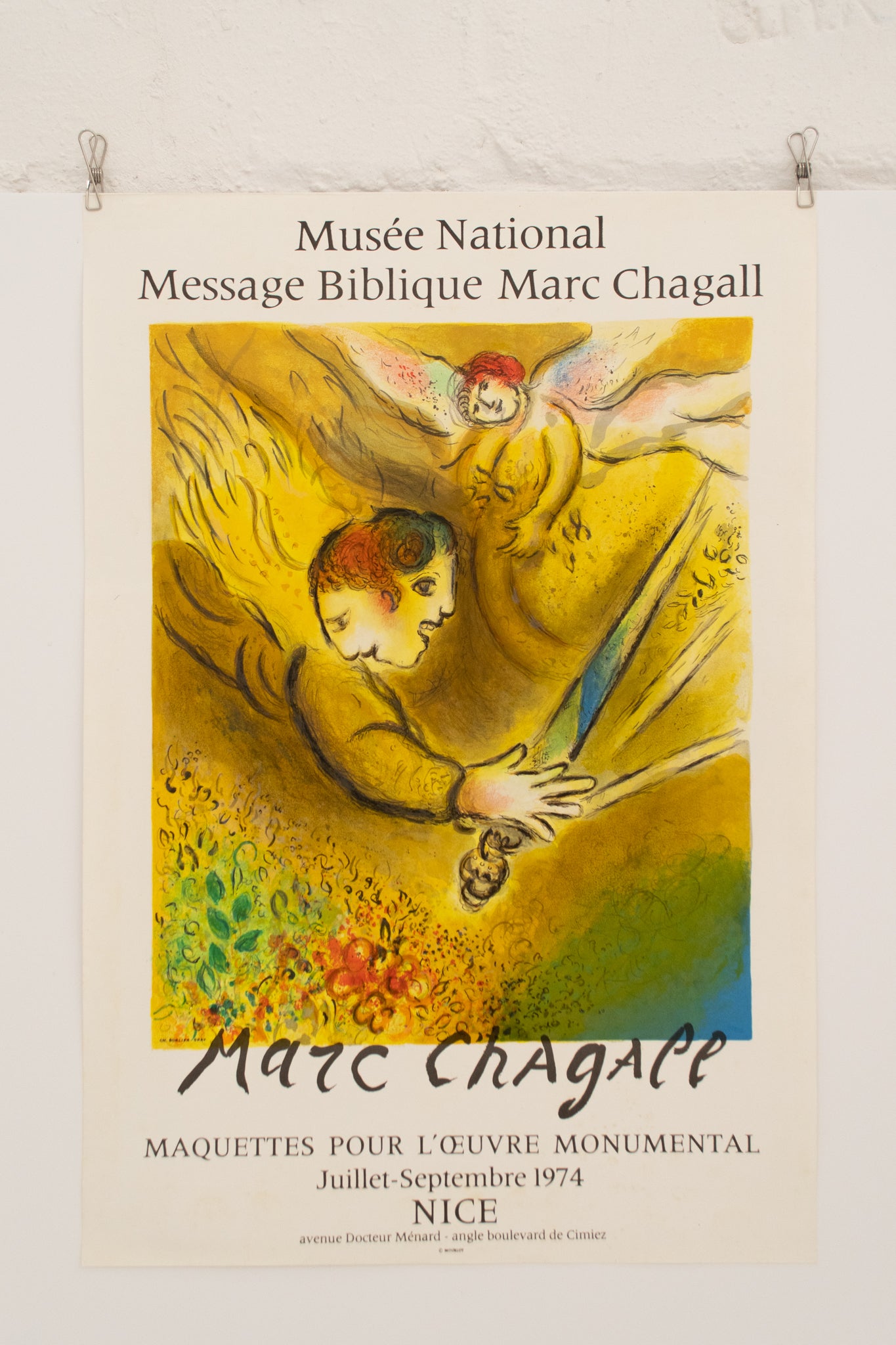 Marc Chagall "The Angel of Judgement" Musee National 1974 Lithograph Print