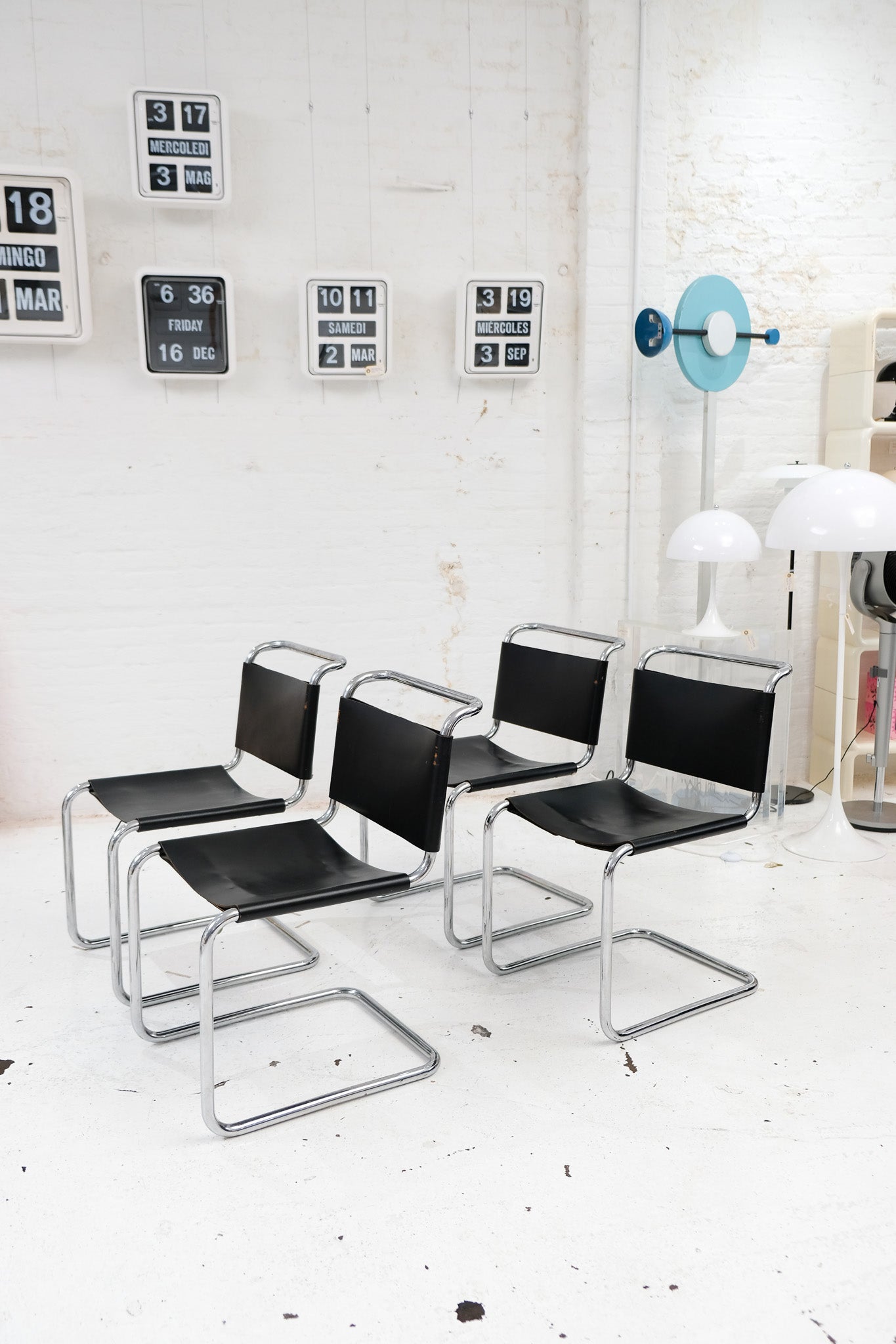 'Spoleto' Style Chrome & Leather Chairs