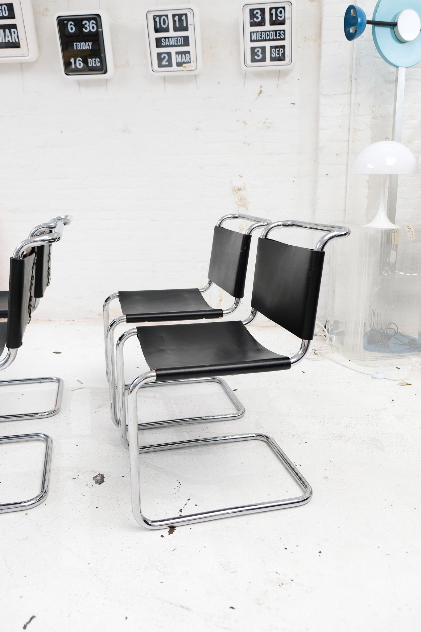 'Spoleto' Style Chrome & Leather Chairs
