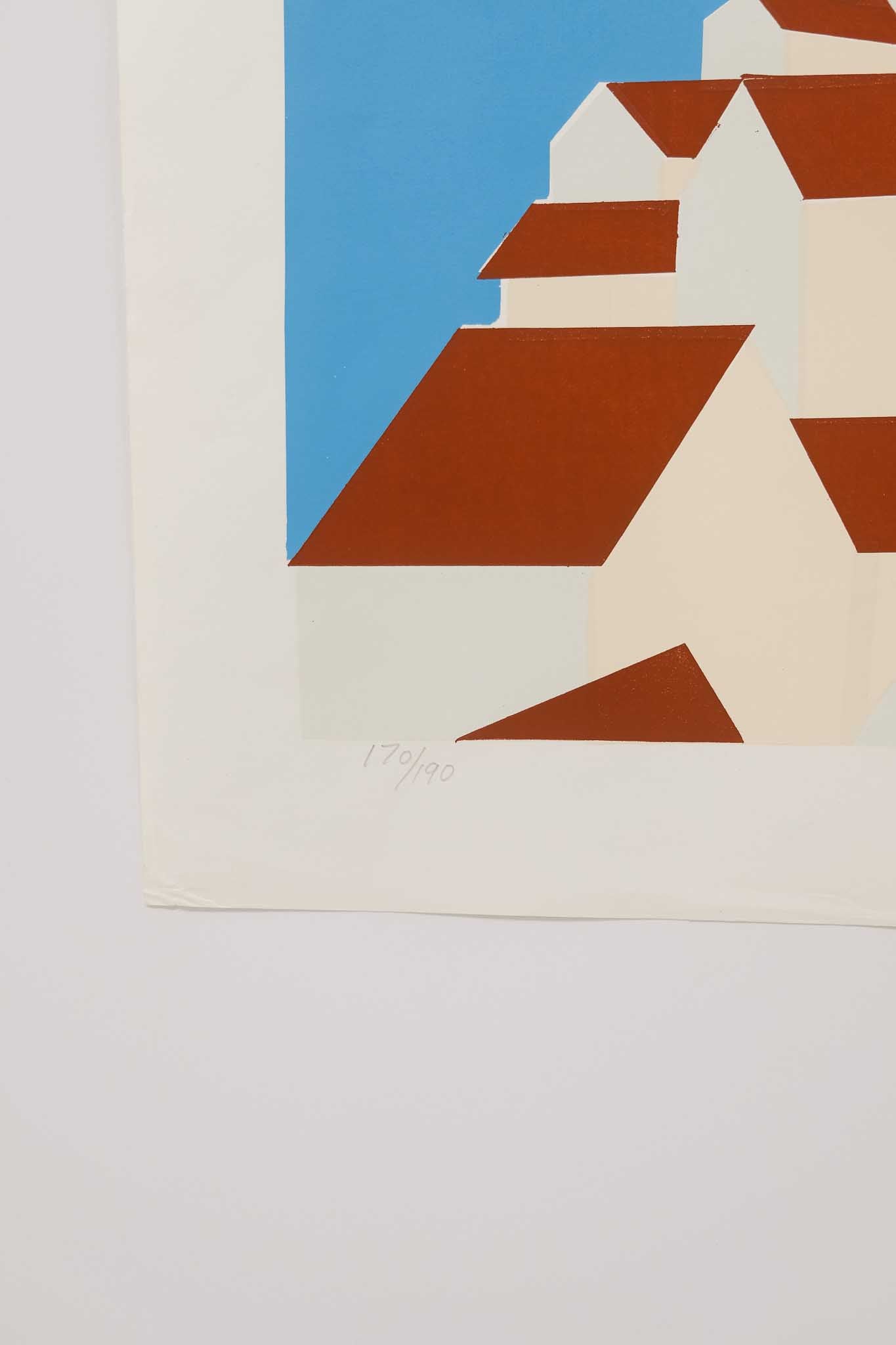 Toni Doilney "Mediterranean Village" 1974 Print