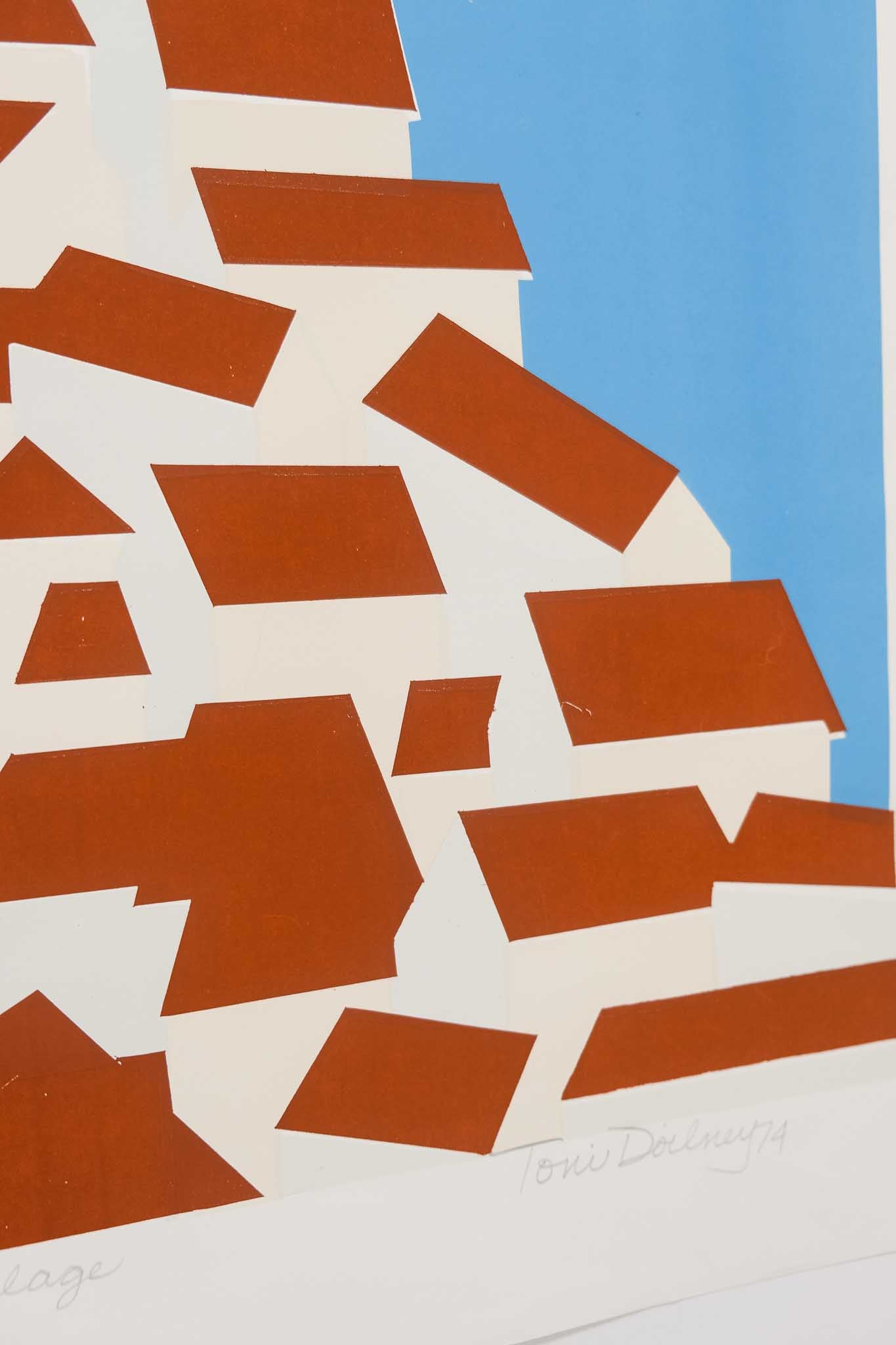 Toni Doilney "Mediterranean Village" 1974 Print