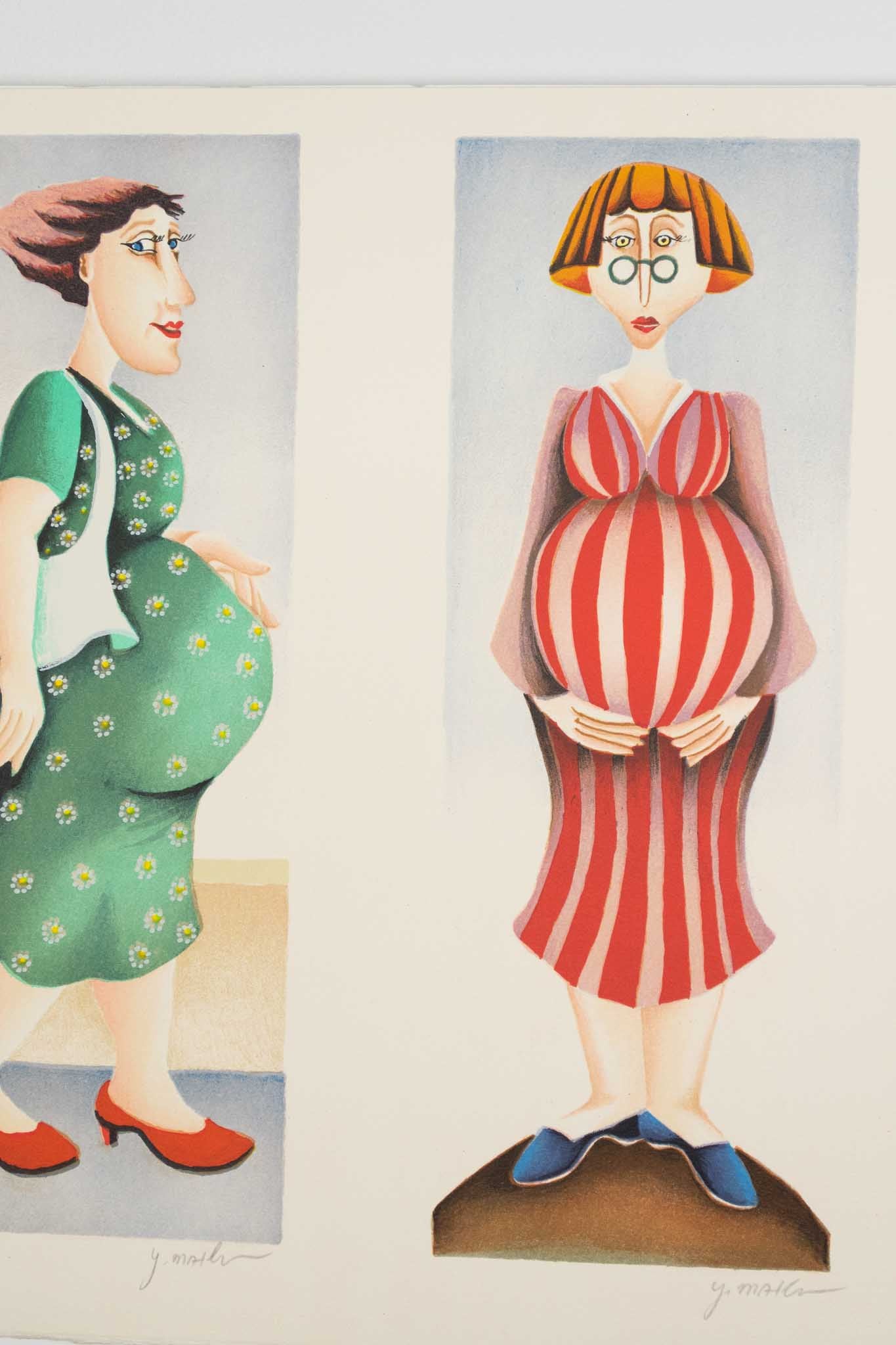Yuval Mahler "Pregnancy" Lithograph Print