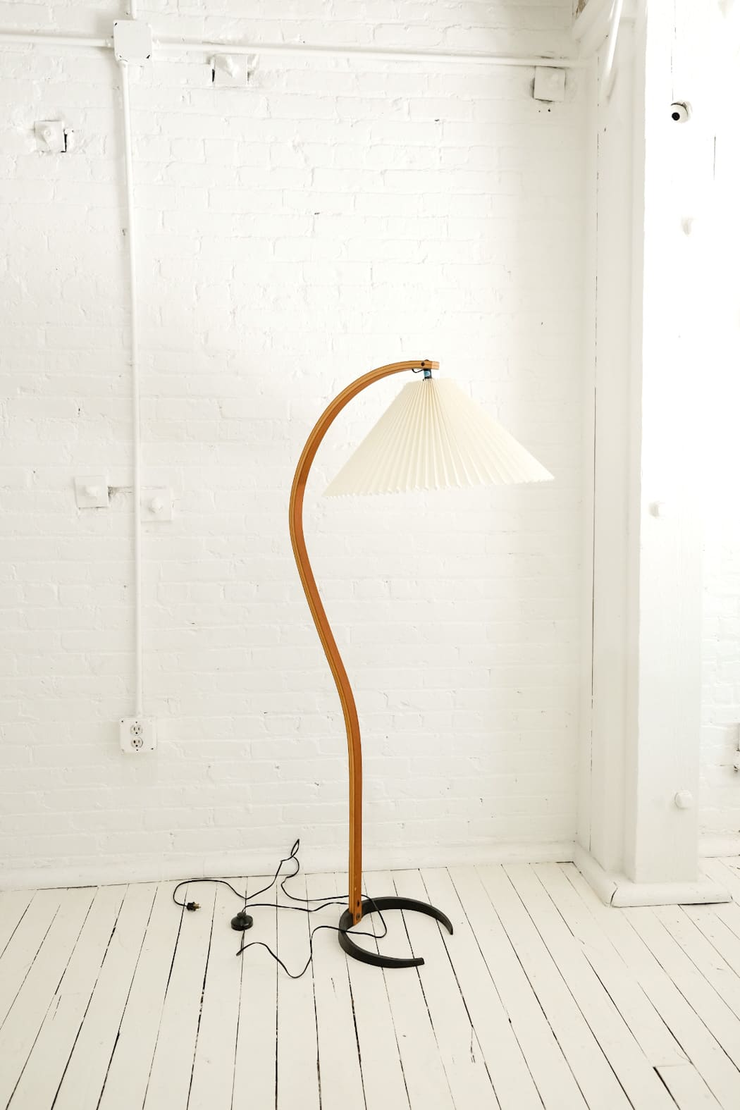 Mads Caprani Danish Floor Lamp with Pleated Shade : RENTAL