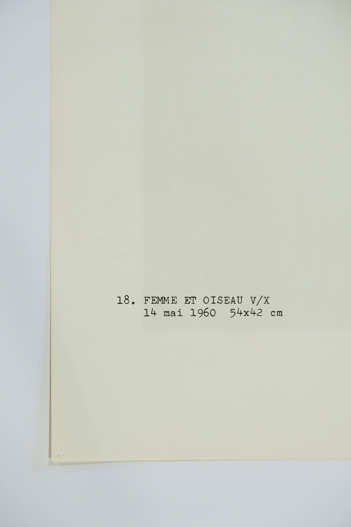 Joan Miro "FEMME ET OISEAU" V/X plate #18