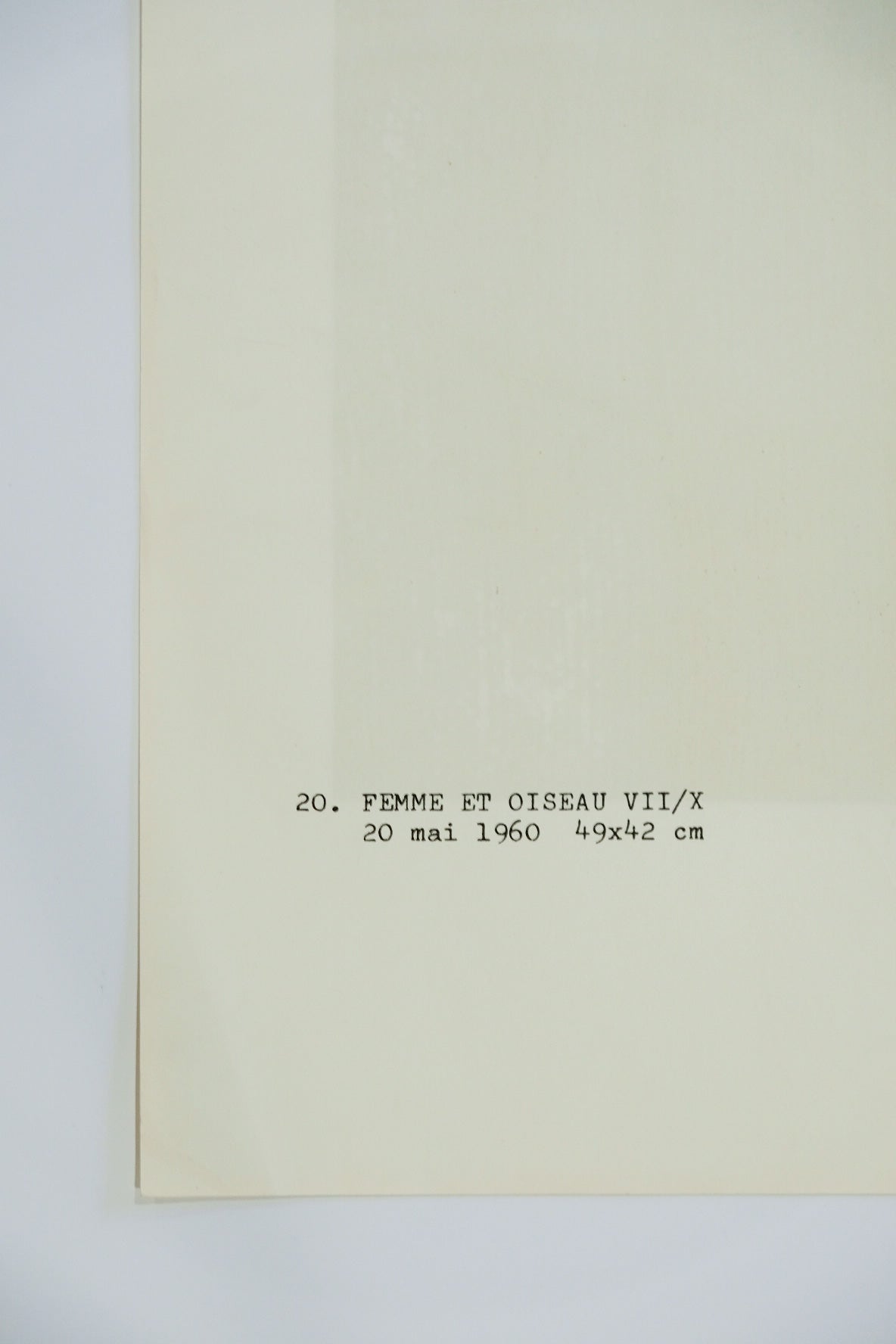 Joan Miro "FEMME ET OISEAU" VII/X plate #20