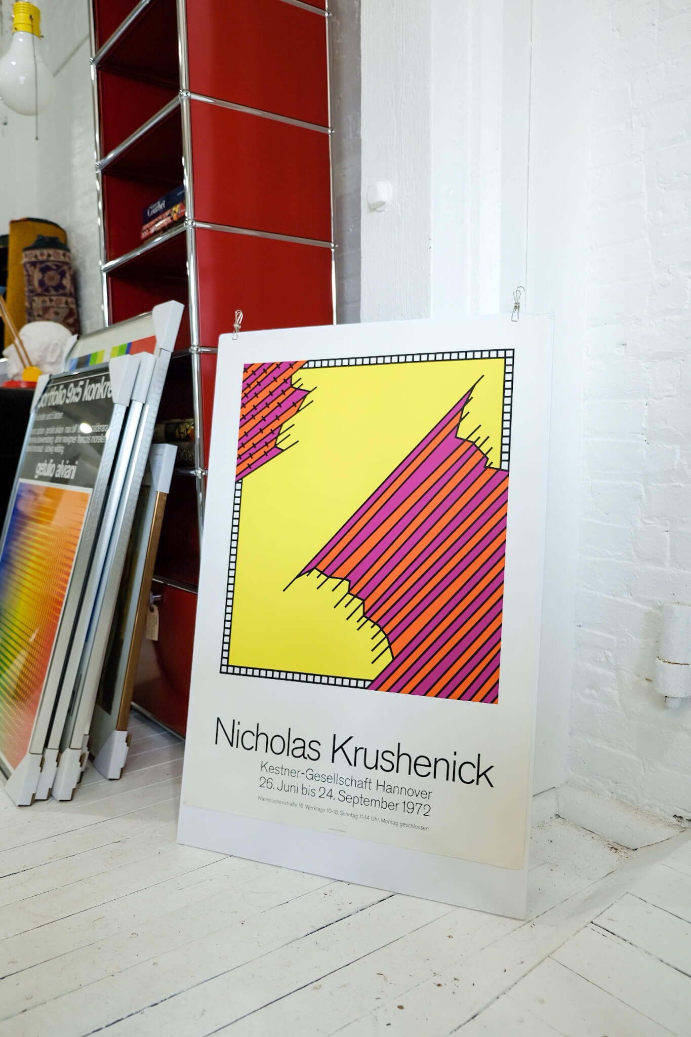1972 Nicholas Krushenick Exhibition Op Art Print