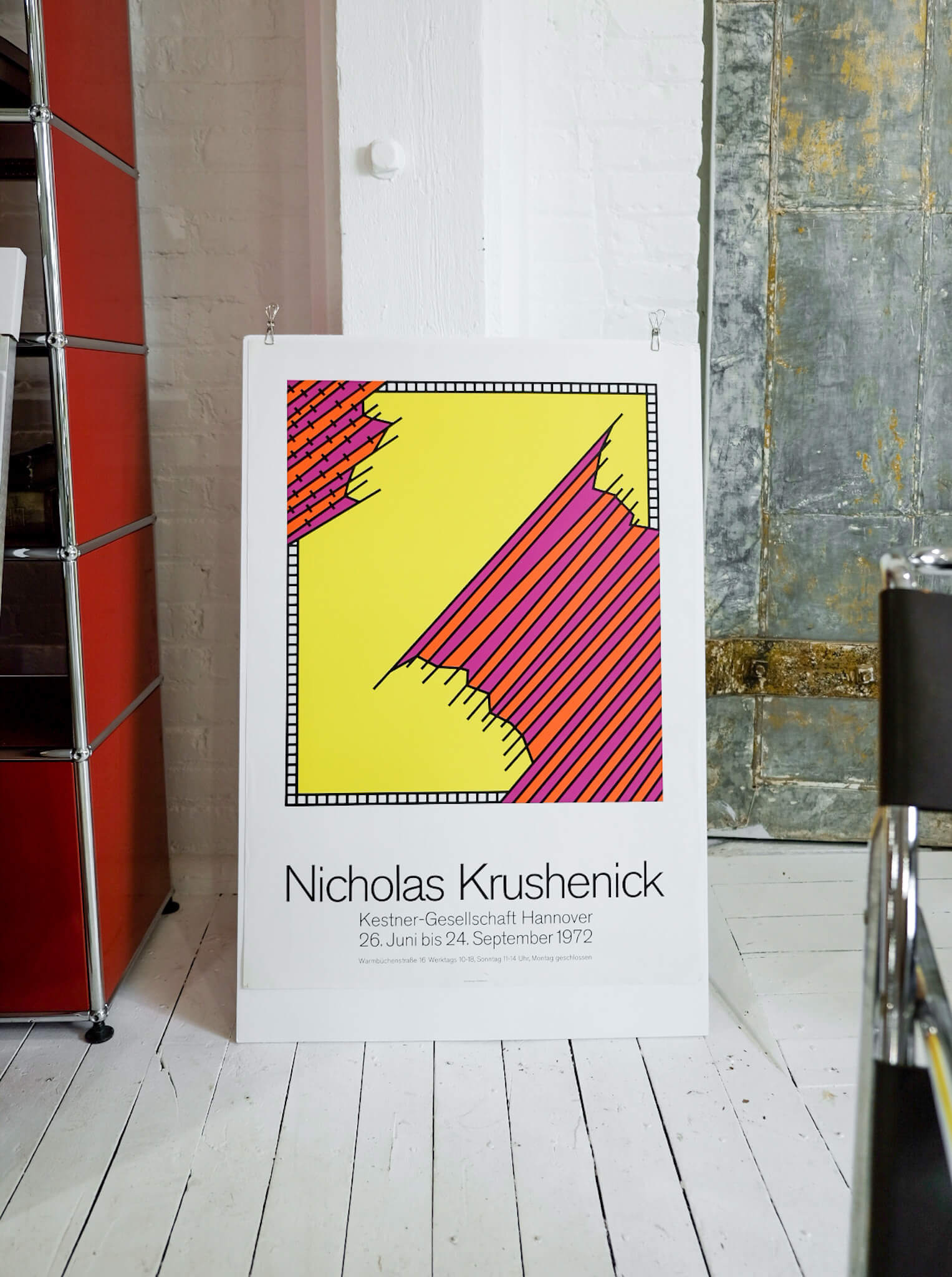 1972 Nicholas Krushenick Exhibition Op Art Print