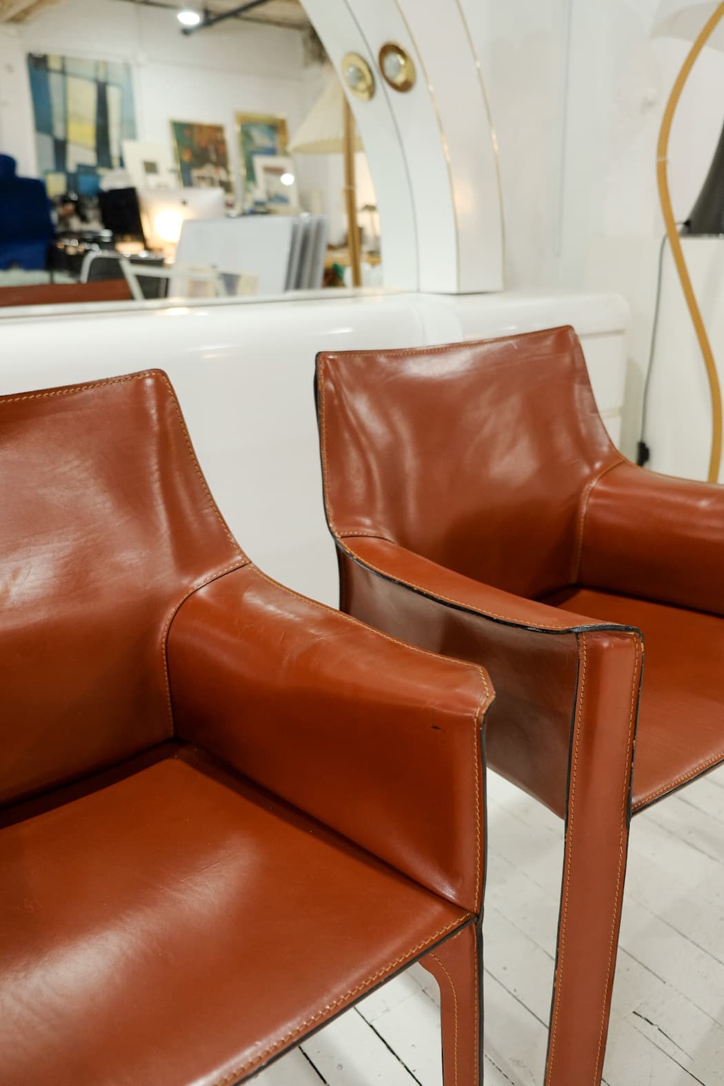 Cassina Cab 413 Leather Armchair by Mario Bellini