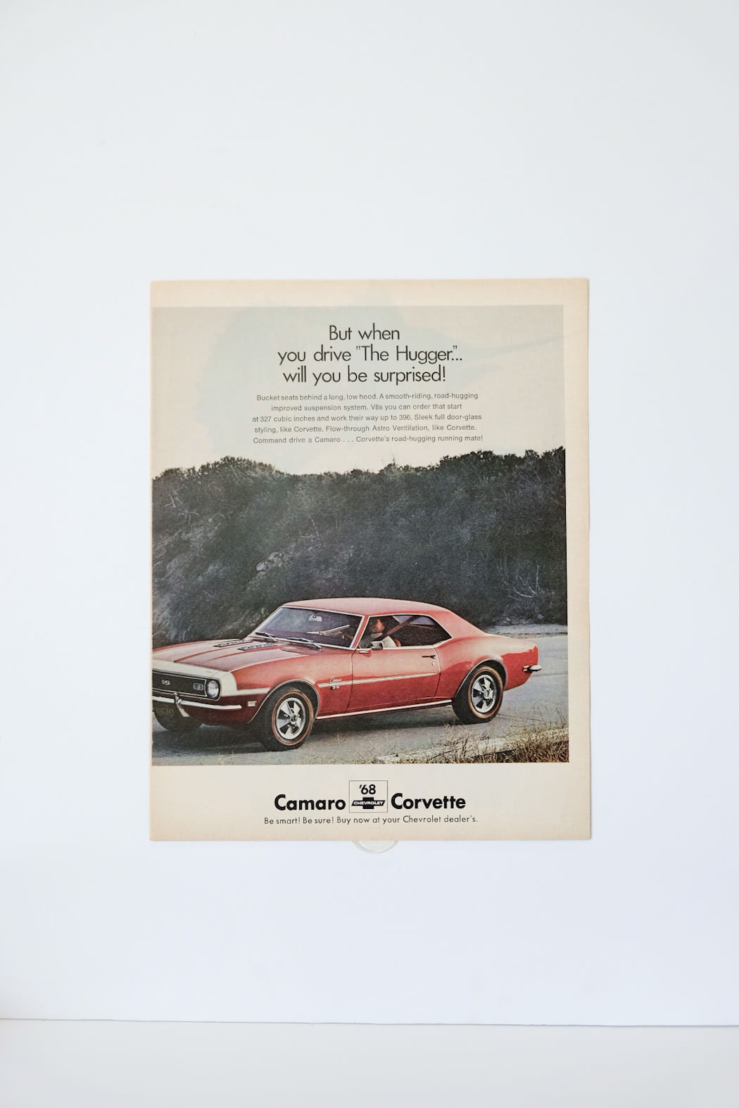 Chevrolet Camaro Corvette 1968 Print Ad