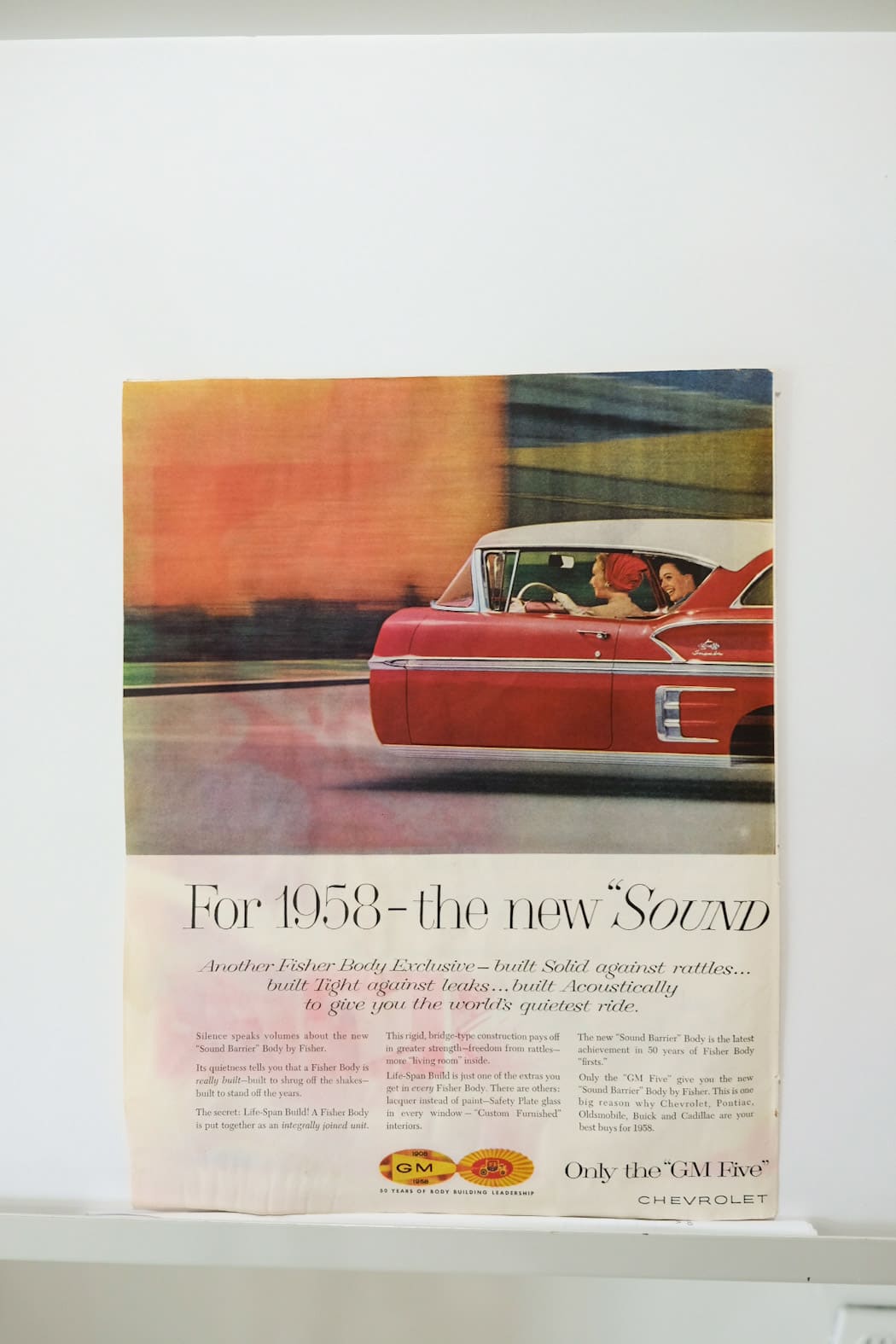 Chevrolet New Sound Barrier 1958 Print Ad