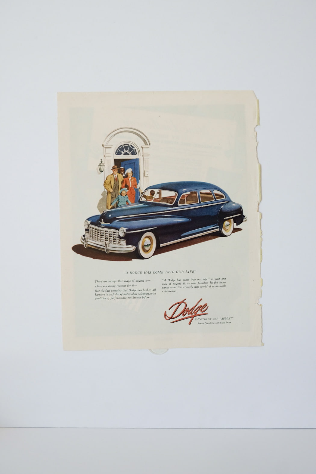 Dodge Smoothest Car Afloat 1948 Print Ad