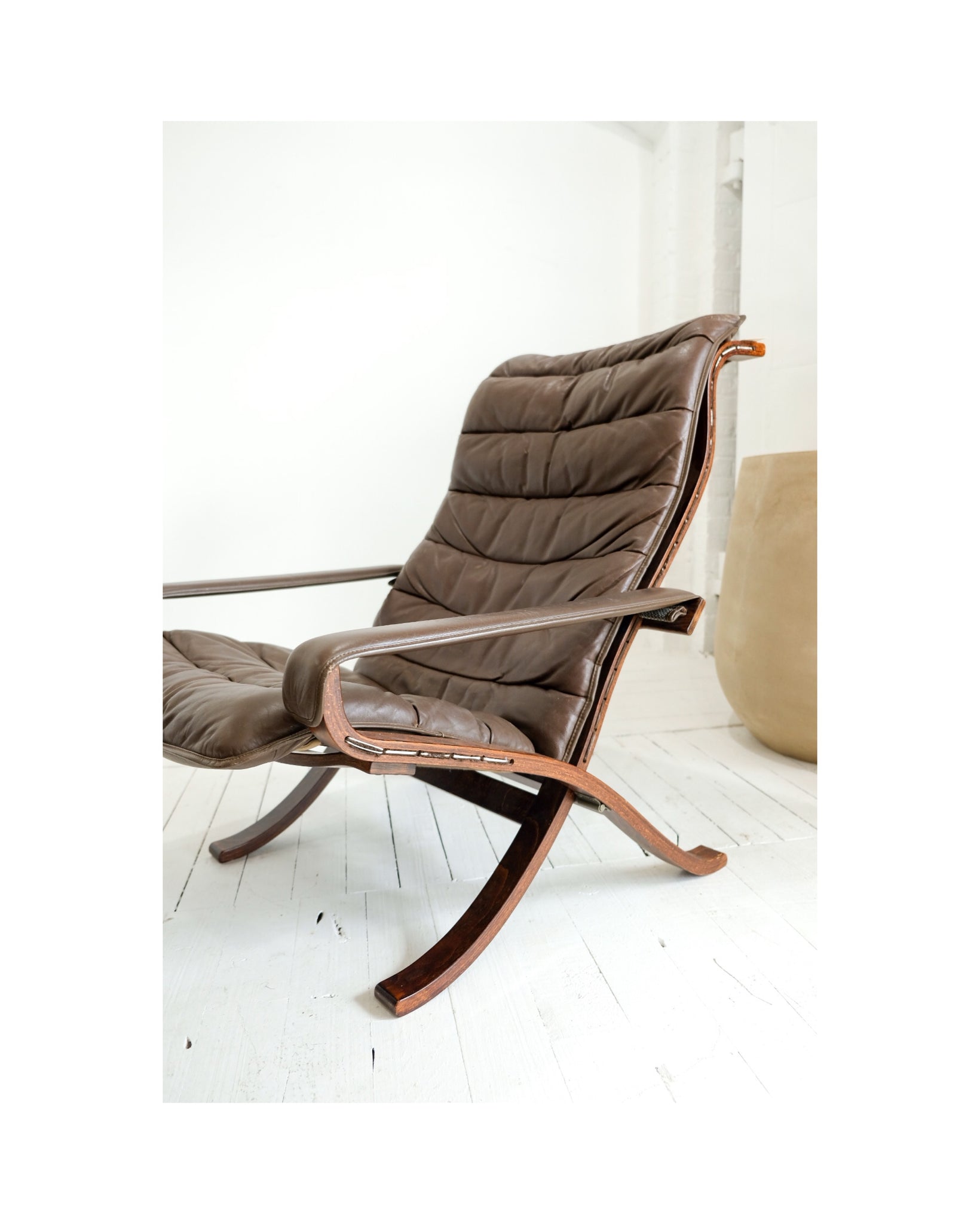 Westnofa "Flex" Leather Lounge Chair & Ottoman