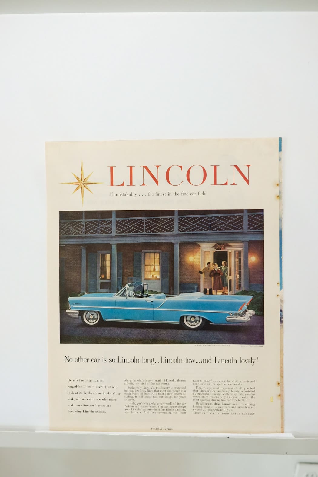Lincoln Premiere Convertible Print Ad