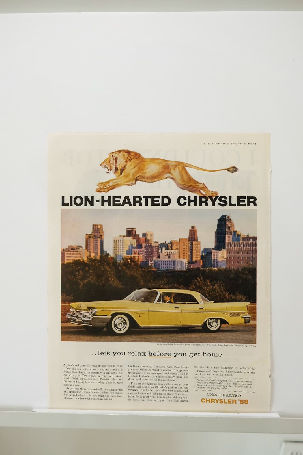 Lion Hearted Chrysler Print Ad