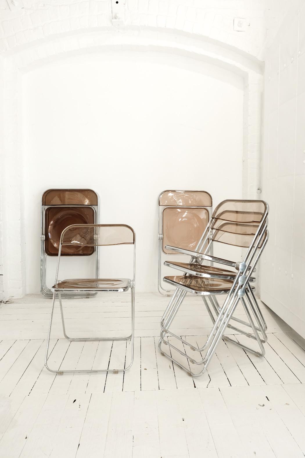 Plia Folding Chair by Giancarlo Piretti for Castelli in Smoke