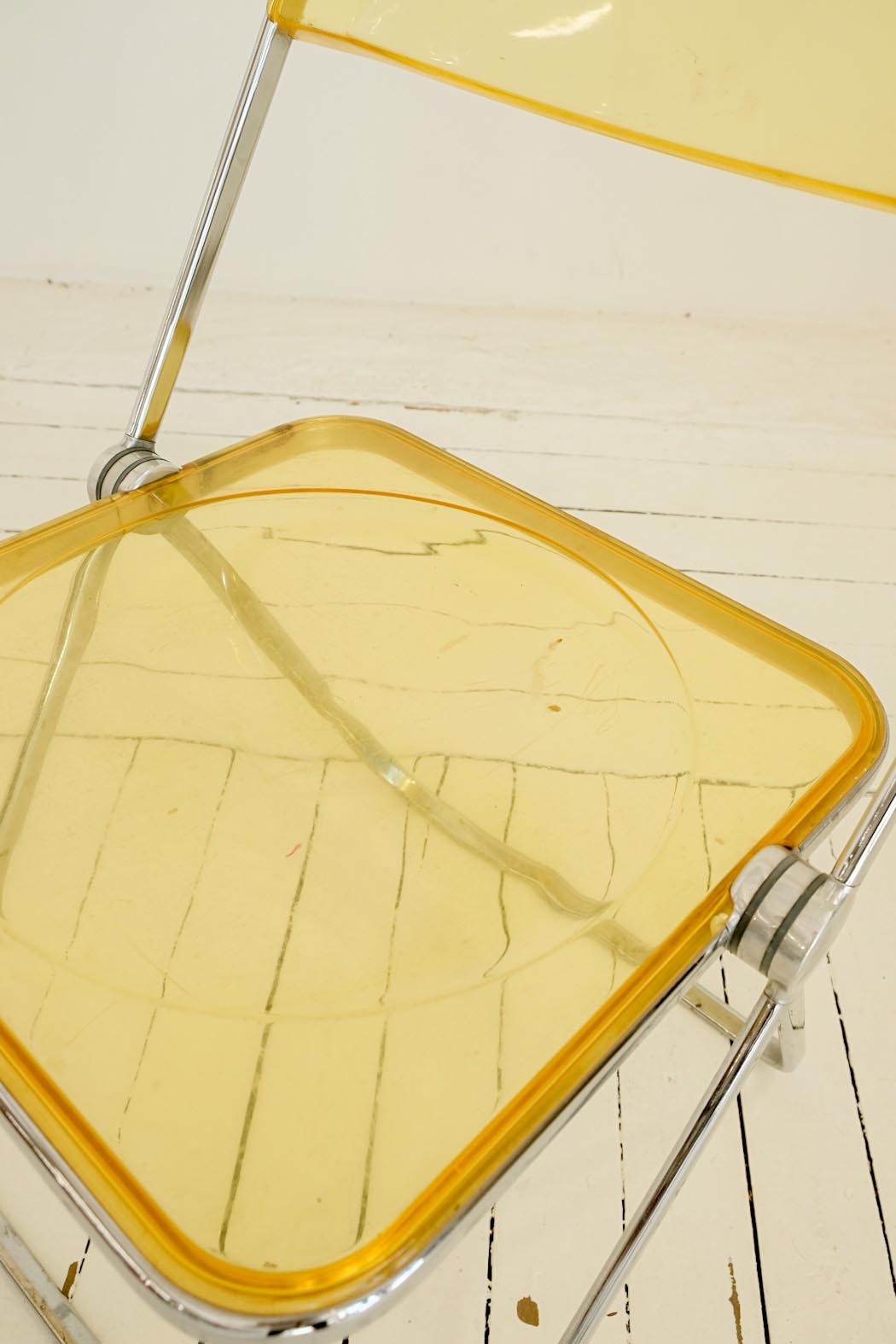 Plia Folding Chair by Giancarlo Piretti for Castelli in Yellow