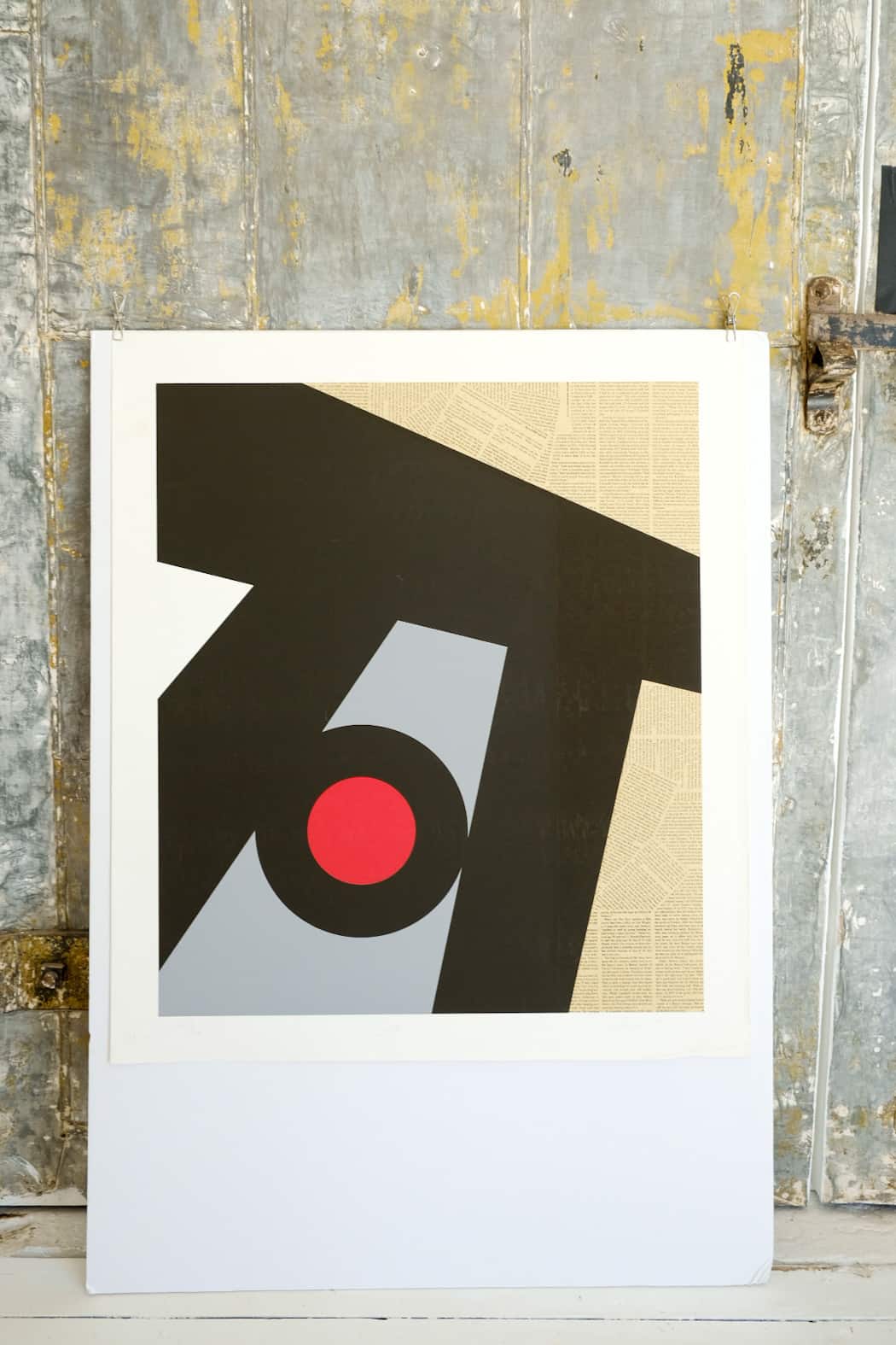 Sox, Abstract Silkscreen and Collage by Ray Elman 1979