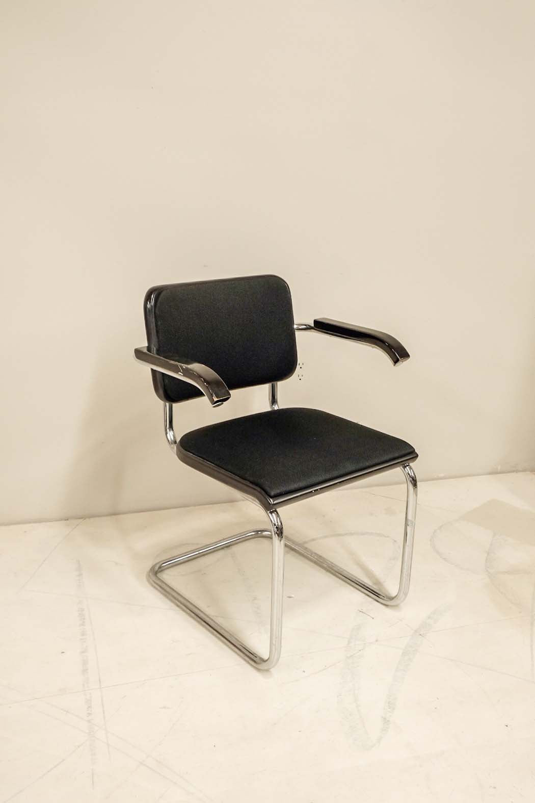 Marcel Breuer Upholstered Thonet Cesca Arm Chairs